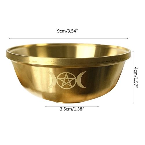 Altar Bowl Ritual Gold Plating Tableware Ceremony Moon Divin