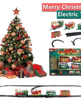 Christmas Electric Train Set Santa Claus Rail Car Christmas