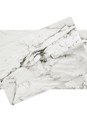 2Pcs Placemat Marble Pattern Stripe PVC Mat Table Mats Plate