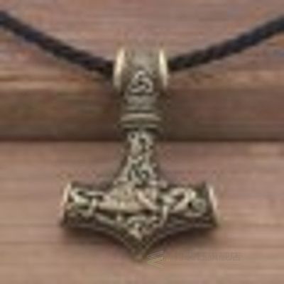 Viking Necklace Thor Hammer Amulet Mjolnir Helm Raven Odin S