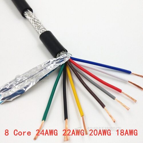 26AWG 24AWG 22AWG  2/3/4/5/6/7/8 core Shielded cable 5meters