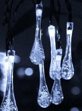 1PC 5M LED Solar String Lights Water Droplet String Lights O