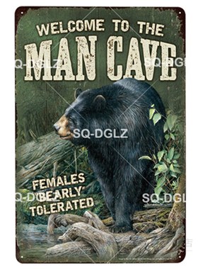 [SQ DGLZ] New Warning Man Cave Enter At Your Own Risk Tin S