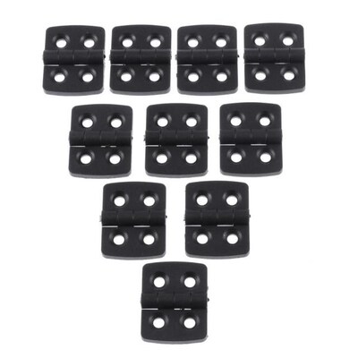 Mayitr 10PCS Plastic Hinges Black Folding 2 Leaf Toughness R