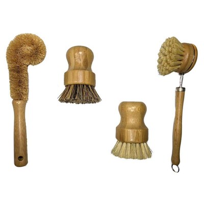 Plant Based Cleaning Brush Set,Bamboo Kitchen Scrub Brush Se