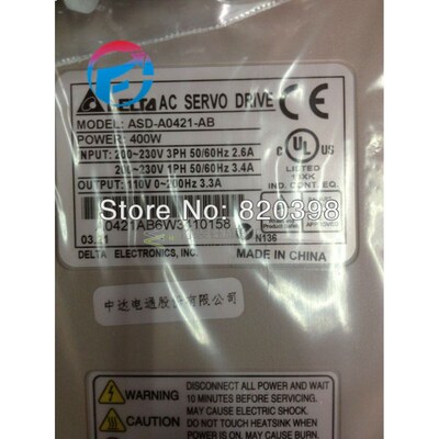 New Delta AC Servo Drive 220V 400W 2500ppr ASD-A0421-AB One