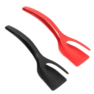 2 in 1 Non Stick Grip Food Flip Fried Egg Tong Toasted Bread