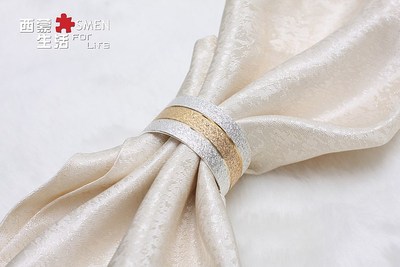 2pcs Metal Alloy Napkin Rings Gold And Silver Color For Tabl