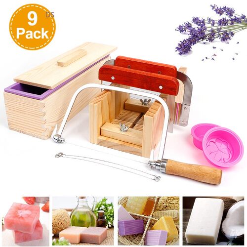 9Pcs Silicone Soap Mould Rectangular Soap Making Tool Kits S