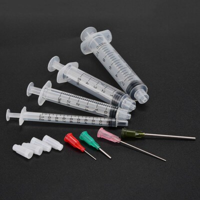 4Pcs Syringes with 4pcs 14G-25G Blunt Tip Needles and Caps