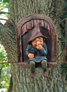 3D Dwarf Statue Garden Landscape Ornaments Resin Gnome Doll