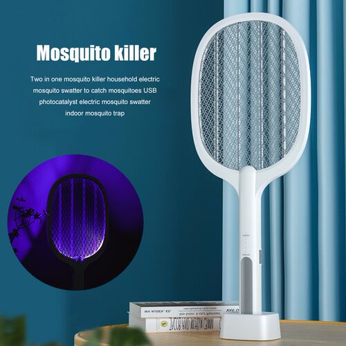 Handheld Racket Insect Fly Bug Wasp Electric Mosquito Swatte