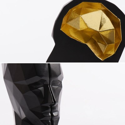 Resin Human Face Brain Bookends Vintage Book Stopper Adjusta