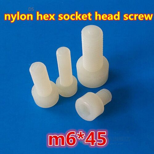 200pcs m6*45 PA66 white nylon hex socket head allen key cap