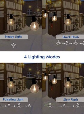 Solar String Lights E12 G40 LED Bulbs Fairy Light Waterproof