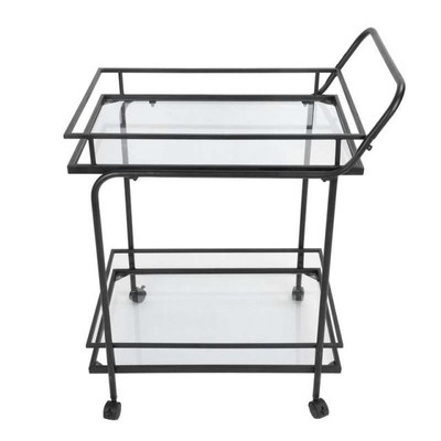 2 Tier Black Cart Storage Trolley Cart Organizer for Kitchen