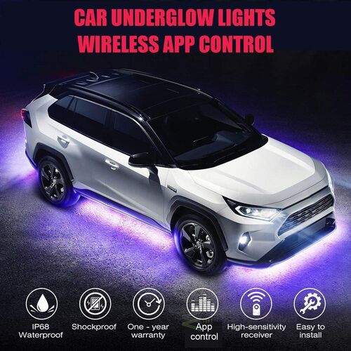 Car Underglow Light Flexible Strip LED Underbody Lights Remo