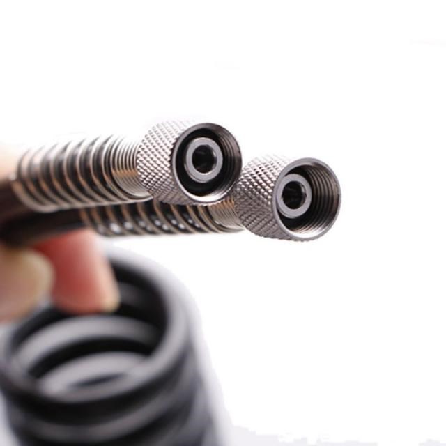 4 x 6mm Flexible PU Recoil Hose Spring Tube Black 适用于 Com