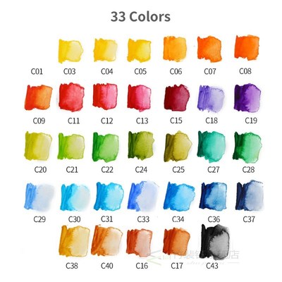 Superior 18/25/33/42 Color Solid Watercolor Set Collapsible