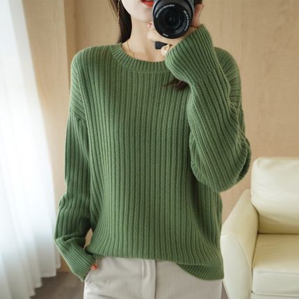 Ladies sweater woman O-neck pullover for fall/winter 2021 ne