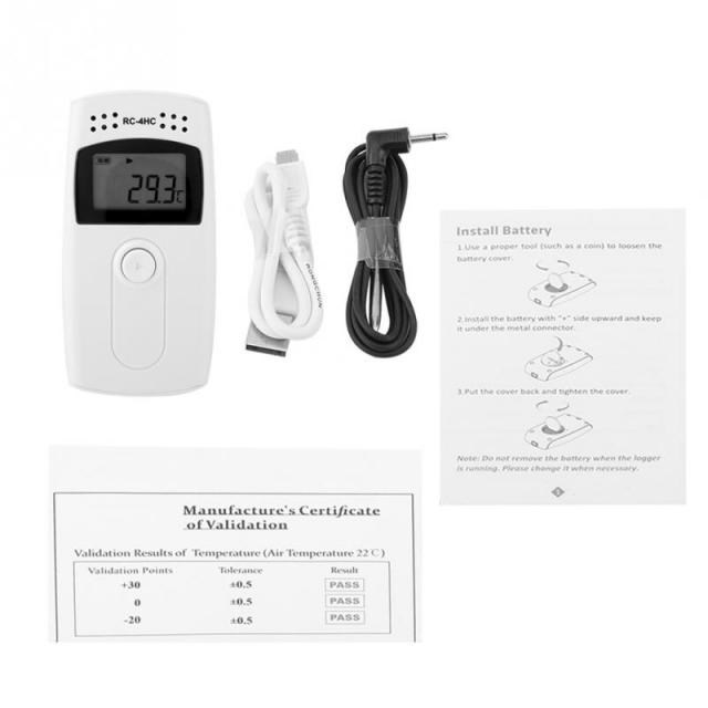 1 Set Temperature and Humidity Data Logger RC-4HC Resueable