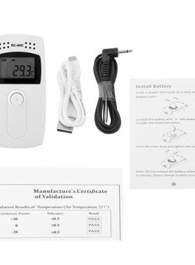 1 Set Temperature and Humidity Data Logger RC-4HC Resueable