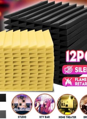 12PCS 300x300x25mm Studio Acoustic Foam Soundproofing Panels