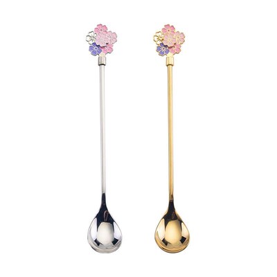 Coffee Teaspoons Stainless Steel Flower Design Coffee Spoons