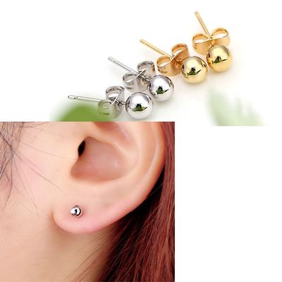 Top Quality 1 Pair 18K Platinum Plated Bead Round Ball Ear S