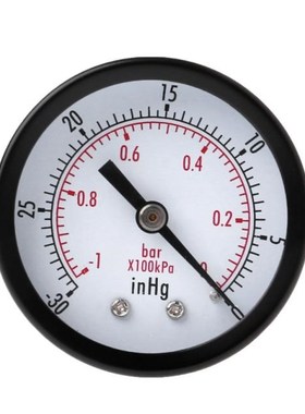 0~-30inHg 0~-1bar Presuure Manometer 50mm Mini Air Vacuum Pr