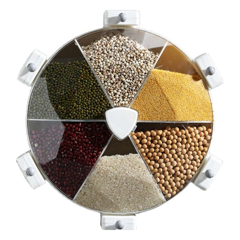 5l wall-mounted grain divided cereal dispenser food organi