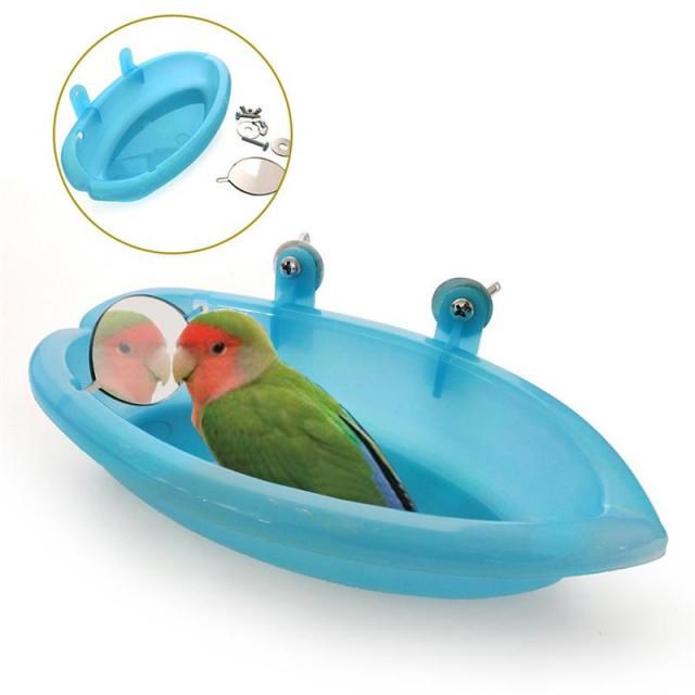 Parrot Bathtub With Mirror Pet Cage Bird Mirror Bath Shower