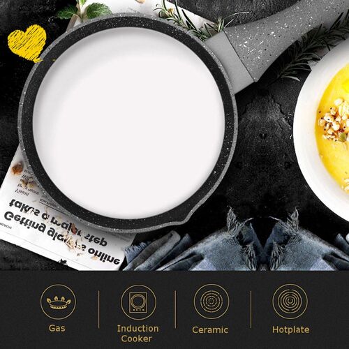 Cate Maker Marble Stone NonStick Sauce Milk Pan With Pot Cov