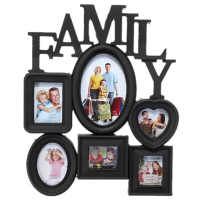 Family Photo Frame Wall Hanging 6 Multi-Sized Pictures Holde