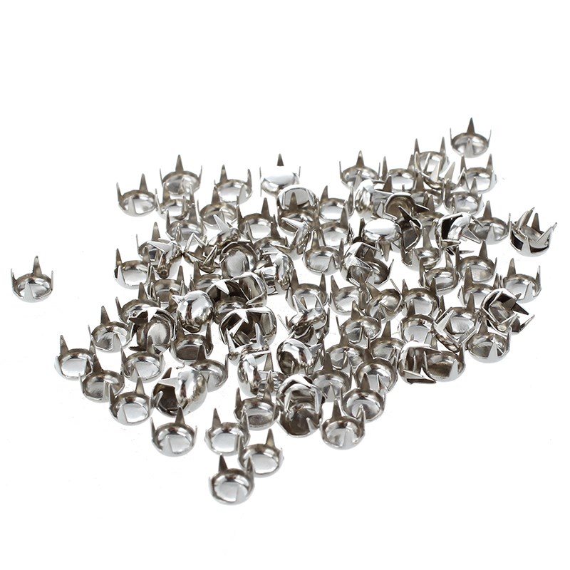 100 x 6 mm Rivets Metal DIY Round Rivets Spikes Silver
