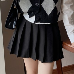A-word pleated skirt anti-wear woolen skirt