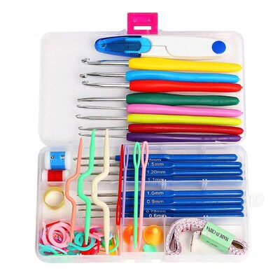 57 in 1 DIY 16 Sizes Crochet Hooks Knitting Needles Set Home