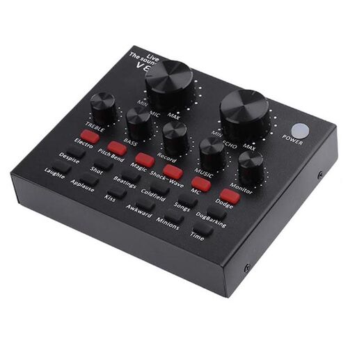 V8 Sound Card Mixer Audio Interface External Streaming USB H