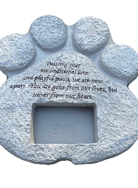 Paw Shaped Pet Memorial Stone with Poem Letter Features Symp