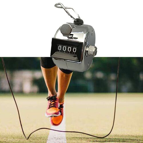 Hand Tally Counter Stainless Steel 4 Digit Number Manual Mec