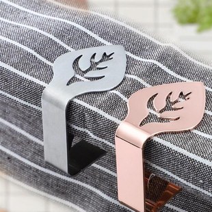 4pcs Stainless Steel Table Cloth Clamp Stable Leaf Shaped Di