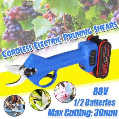 88V Cordless Electric Pruning Shears 30mm Max Cutting Pruner