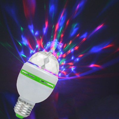 3W E27 RGB LED Bulb Lamp Auto Rotating Colorful LED Lighting
