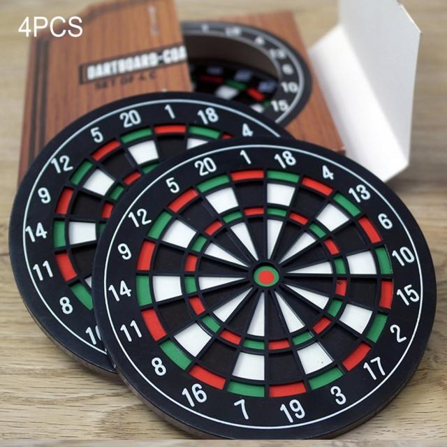 4Pcs/Set Dart Disc Drink Coasters Table Cup Mat Insulation P 3C数码配件 手机支架/手机座 原图主图