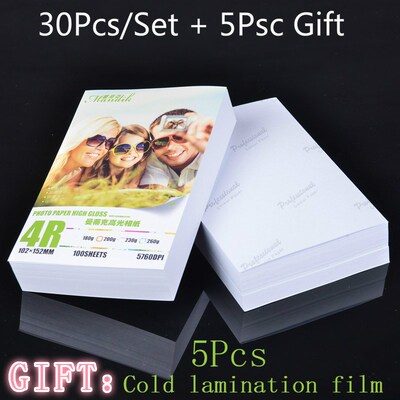 30 Sheets Glossy 4R 6inch 4x6 Photo Paper for Inkjet Printer