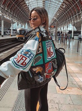 Summer Oversized Jackets Print Baseball Jacket Women Couple