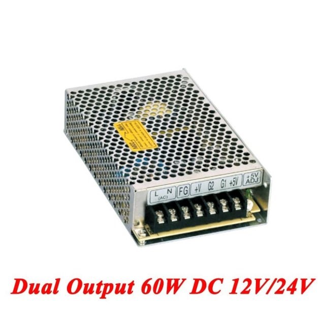 D-60C Switching Power Supply 60W 12V/24V,Double Output AC-DC