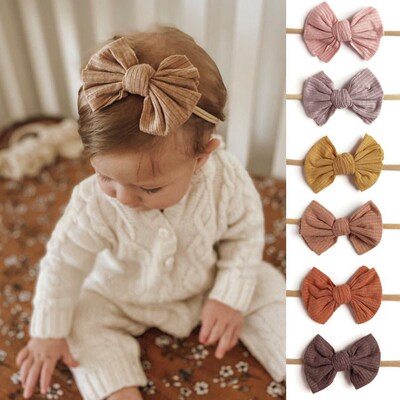 1Pcs Elastic Stripe Bowknow Baby Headband Newborn Girl Boy H