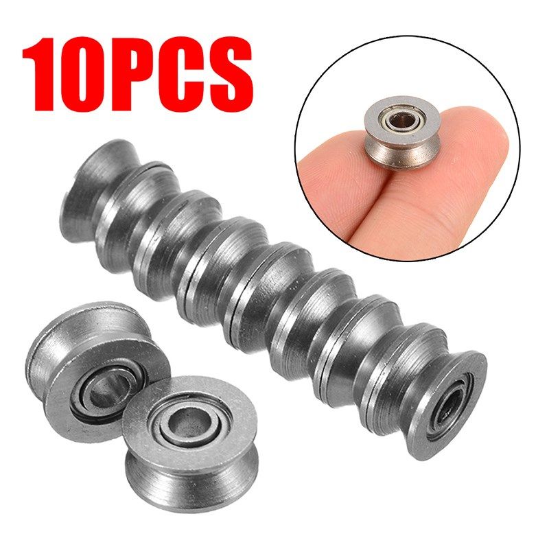 *10pcs/ Mini V Groove Bearing Carbon Steel 624VV Pulley Be