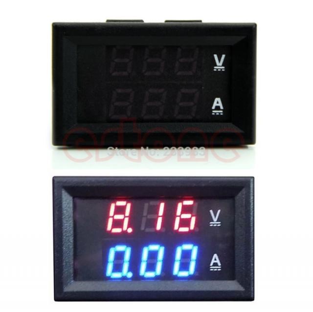 DC 100V 10A Voltmeter Ammeter Blue+ Red LED Amp Dual Digita